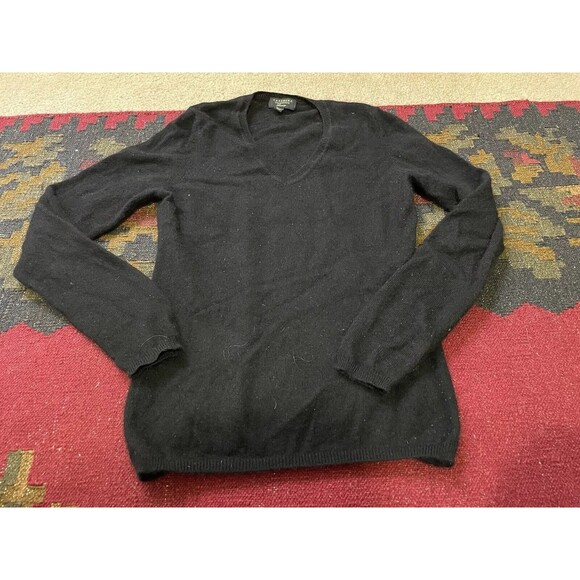 Charter Club 100 P Cashmere sweater Top M Black - Picture 1 of 5